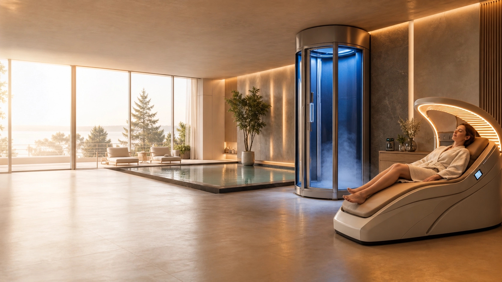 Longevity-Suite mit Cryo und Regenerationsliege